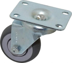 Shepherd - 3" Diam x 1-1/4" Wide x 4-1/4" OAH Top Plate Mount Swivel Caster - TPR, 165 Lb Capacity, Ball Bearing, 2-5/8 x 3-3/4" Plate - USA Tool & Supply