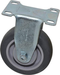 Shepherd - 4" Diam x 1-1/4" Wide x 5-1/4" OAH Top Plate Mount Rigid Caster - Polyurethane, 200 Lb Capacity, Ball Bearing, 2-5/8 x 3-3/4" Plate - USA Tool & Supply
