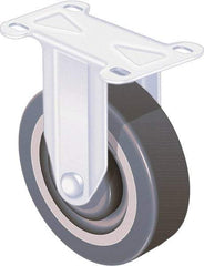 Shepherd - 3" Diam x 1-1/4" Wide x 4-1/4" OAH Top Plate Mount Rigid Caster - TPR, 165 Lb Capacity, Ball Bearing, 2-5/8 x 3-3/4" Plate - USA Tool & Supply