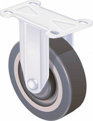 Shepherd - 4" Diam x 1-1/4" Wide x 5-1/4" OAH Top Plate Mount Rigid Caster - TPR, 185 Lb Capacity, Ball Bearing, 2-5/8 x 3-3/4" Plate - USA Tool & Supply