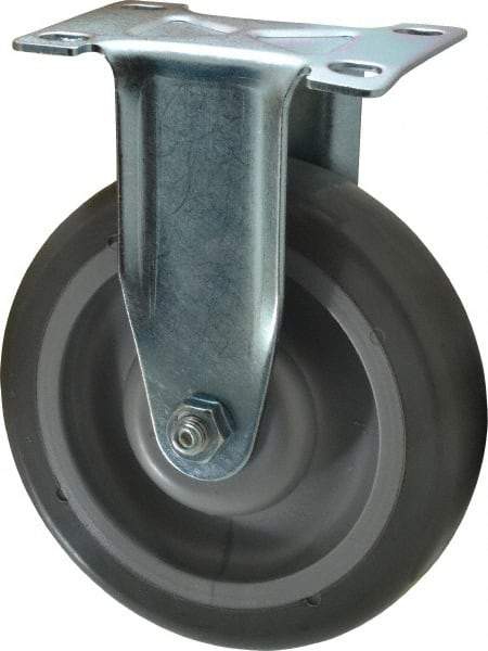 Shepherd - 5" Diam x 1-1/4" Wide x 6-1/4" OAH Top Plate Mount Rigid Caster - Polyurethane, 225 Lb Capacity, Ball Bearing, 2-5/8 x 3-3/4" Plate - USA Tool & Supply