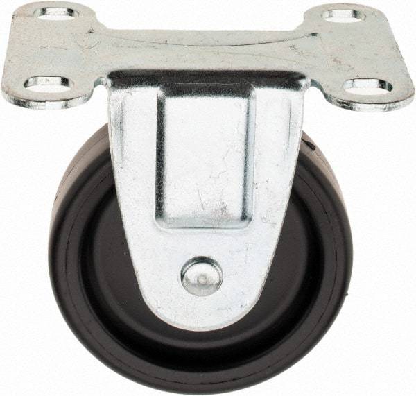 Shepherd - 3" Diam x 13/16" Wide x 3-1/2" OAH Top Plate Mount Rigid Caster - Polyolefin, 120 Lb Capacity, Plain Bearing, 2-5/8 x 3-3/4" Plate - USA Tool & Supply