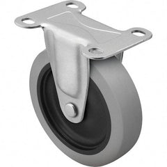 Shepherd - 3" Diam x 13/16" Wide x 3-1/2" OAH Top Plate Mount Rigid Caster - TPR, 110 Lb Capacity, Nylon Bearing, 2-5/8 x 3-3/4" Plate - USA Tool & Supply