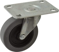 Shepherd - 3" Diam x 13/16" Wide x 3-1/2" OAH Top Plate Mount Swivel Caster - Polyurethane, 120 Lb Capacity, Plain Bearing, 2-5/8 x 3-3/4" Plate - USA Tool & Supply