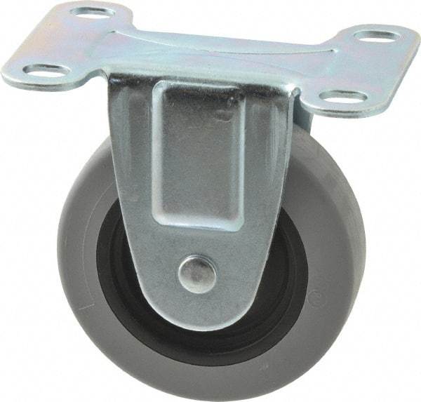 Shepherd - 3" Diam x 13/16" Wide x 3-1/2" OAH Top Plate Mount Rigid Caster - Polyurethane, 120 Lb Capacity, Plain Bearing, 2-5/8 x 3-3/4" Plate - USA Tool & Supply
