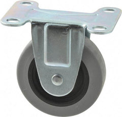 Shepherd - 3" Diam x 13/16" Wide x 3-1/2" OAH Top Plate Mount Rigid Caster - Polyurethane, 120 Lb Capacity, Plain Bearing, 2-5/8 x 3-3/4" Plate - USA Tool & Supply