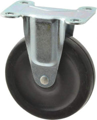 Shepherd - 4" Diam x 15/16" Wide x 4-3/4" OAH Top Plate Mount Rigid Caster - Hard Rubber, 150 Lb Capacity, Nylon Bearing, 2-5/8 x 3-3/4" Plate - USA Tool & Supply