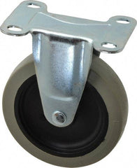 Shepherd - 4" Diam x 15/16" Wide x 4-3/4" OAH Top Plate Mount Rigid Caster - Polyurethane, 150 Lb Capacity, Plain Bearing, 2-5/8 x 3-3/4" Plate - USA Tool & Supply