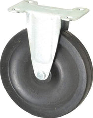 Shepherd - 5" Diam x 15/16" Wide x 5-3/4" OAH Top Plate Mount Rigid Caster - Soft Rubber, 135 Lb Capacity, Nylon Bearing, 2-5/8 x 3-3/4" Plate - USA Tool & Supply