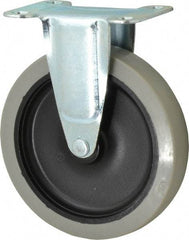 Shepherd - 5" Diam x 15/16" Wide x 5-3/4" OAH Top Plate Mount Rigid Caster - Polyurethane, 160 Lb Capacity, Plain Bearing, 2-5/8 x 3-3/4" Plate - USA Tool & Supply