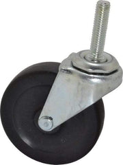 Shepherd - 3" Diam x 13/16" Wide x 3-1/2" OAH Stem Mount Swivel Caster - Hard Rubber, 120 Lb Capacity, Nylon Bearing, 3/8-16 x 1-1/2" Threaded Stem - USA Tool & Supply