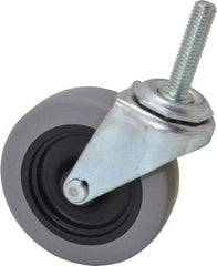 Shepherd - 3" Diam x 13/16" Wide x 3-1/2" OAH Stem Mount Swivel Caster - Polyurethane, 120 Lb Capacity, Plain Bearing, 3/8-16 x 1-1/2" Threaded Stem - USA Tool & Supply