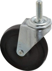 Shepherd - 4" Diam x 15/16" Wide x 4-3/4" OAH Stem Mount Swivel Caster - Soft Rubber, 125 Lb Capacity, Nylon Bearing, 1/2-13 x 1-1/2" Threaded Stem - USA Tool & Supply