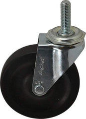 Shepherd - 4" Diam x 15/16" Wide x 4-3/4" OAH Stem Mount Swivel Caster - Hard Rubber, 150 Lb Capacity, Nylon Bearing, 1/2-13 x 1-1/2" Threaded Stem - USA Tool & Supply