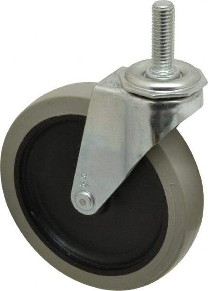 Shepherd - 5" Diam x 15/16" Wide x 5-3/4" OAH Stem Mount Swivel Caster - Polyurethane, 160 Lb Capacity, Nylon Bearing, 1/2-13 x 1-1/2" Threaded Stem - USA Tool & Supply