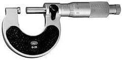 Mahr - 25 to 50mm Range, 0.01mm Graduation, Mechanical Outside Micrometer - Ratchet Stop Thimble, Accurate to 4µm - USA Tool & Supply