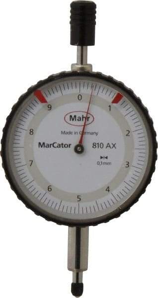 Mahr - 10mm Range, 0-10 Dial Reading, 0.1mm Graduation Dial Drop Indicator - 50mm Dial - USA Tool & Supply