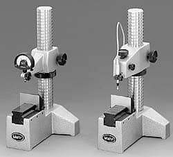 Mahr - Cast Iron (Base), T-Shaped Base, Comparator Gage Stand - 9-1/2" High, 5-1/2" Base Length x 6" Base Width x 4" Base Height, Includes Holder - USA Tool & Supply