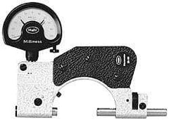 Mahr - 1 Inch, Forged Steel Frame, Snap Gage - 12 Inch Reference Anvil Diameter, 0.00002; 0.0001; 0.0005 Inch Graduation, 7.5 N Measuring Force, Tungsten Carbide Anvil, Dial Display - USA Tool & Supply