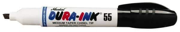 Markal - Black Permanent Marker - Chisel Tip - USA Tool & Supply