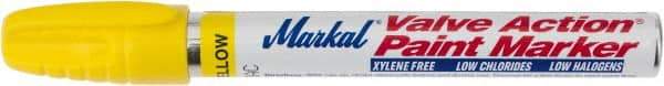 Markal - Yellow Lead-Free Paint Marker - Alcohol Base Ink - USA Tool & Supply