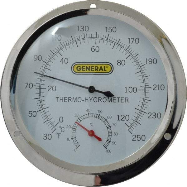 General - 30 to 250°F, Thermo-Hygrometer - USA Tool & Supply