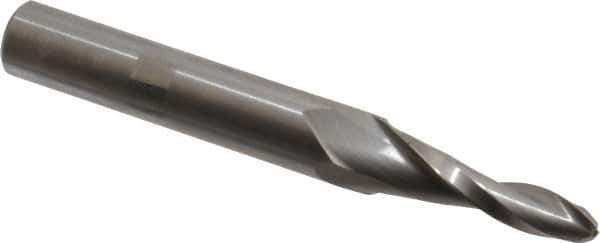 Onsrud - 1/4" Cutting Diam x 1-3/8" Length of Cut, 2 Flute, Upcut Spiral Router Bit - Uncoated, Right Hand Cut, Solid Carbide, 4" OAL x 1/2" Shank Diam, Ball End Taper - USA Tool & Supply