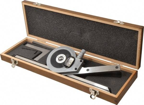SPI - 6, 12 Inch Long Blade, 360° Max Measurement, Bevel Protractor - Accuracy up to 1 Min, 1 Min Dial Graduation - USA Tool & Supply