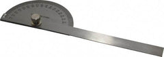 Value Collection - 6 Inch Long Blade, 180° Max Measurement, 1° Dial Graduation, Half Round Head Protractor - 0 to 180 Dial Range - USA Tool & Supply