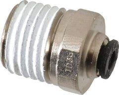 Legris - 1/8" Outside Diam, 1/4 NPT, Nickel Plated Brass Push-to-Connect Tube Male Connector - 290 Max psi - USA Tool & Supply