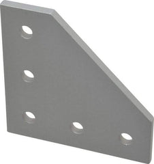 80/20 Inc. - 3" Wide, 3" High, Open Shelving 5 Hole 90° Angled Plate - Aluminum, Use with Series 10 & Bolt Kit 3321 - USA Tool & Supply
