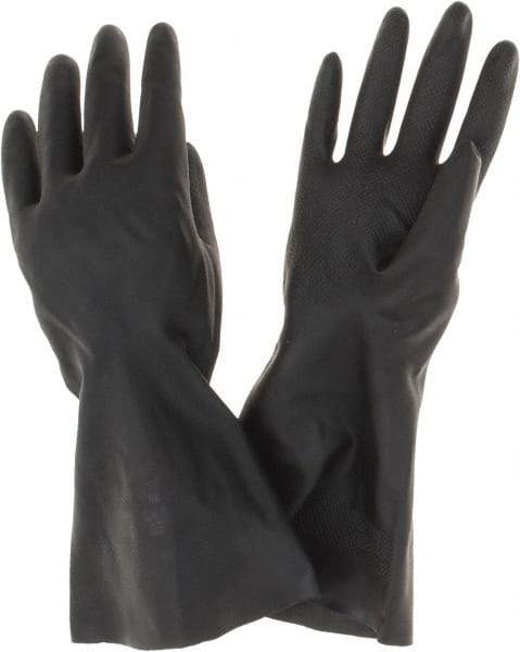 Ansell - Size 8, 13" Long, 18 mil Thick, Chemical Resistant Gloves - Black - USA Tool & Supply