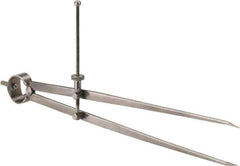Value Collection - 12 Inch Leg, Spring Joint, Steel, Polished, Divider - 12 Inch Max Measurement, 300mm Max Measurement, Flat Leg with Quick Nut Adjustment - USA Tool & Supply