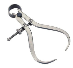Value Collection - 6 Inch Leg, Spring Joint, Steel, Polished, Outside Caliper - 6 Inch Max Measurement, 150mm Max Measurement, Flat Leg with Quick Nut Adjustment - USA Tool & Supply