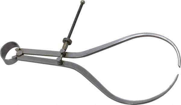 Value Collection - 10 Inch Leg, Spring Joint, Steel, Polished, Outside Caliper - 10 Inch Max Measurement, 250mm Max Measurement, Flat Leg with Quick Nut Adjustment - USA Tool & Supply