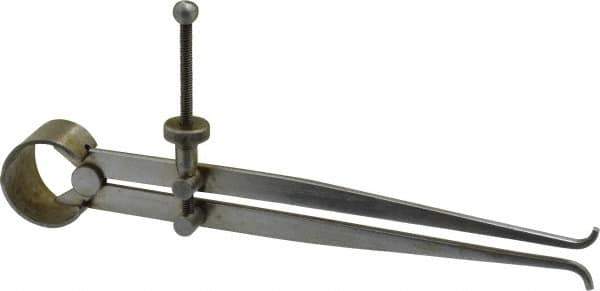 Value Collection - 6 Inch Leg, Spring Joint, Steel, Polished, Inside Caliper - 6 Inch Max Measurement, 150mm Max Measurement, Flat Leg with Quick Nut Adjustment - USA Tool & Supply