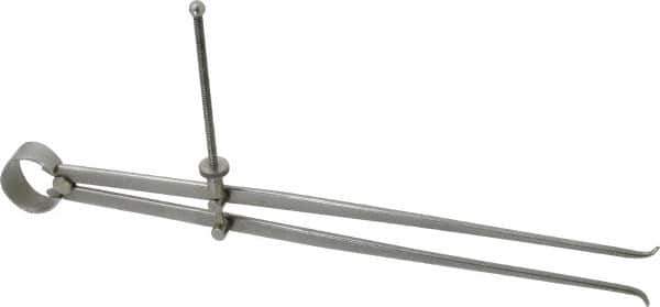 Value Collection - 12 Inch Leg, Spring Joint, Steel, Polished, Inside Caliper - 12 Inch Max Measurement, 300mm Max Measurement, Flat Leg with Quick Nut Adjustment - USA Tool & Supply