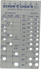 Made in USA - M2 to M7mm Stainless Steel Metric Thread Screw Checker - USA Tool & Supply