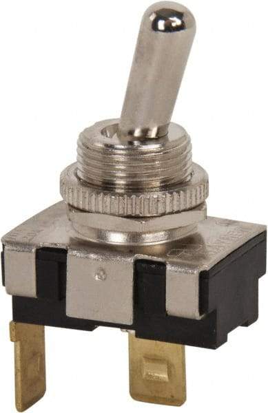 GC/Waldom - SPST Heavy Duty On-Off Toggle Switch - Quick Connect Terminal , Bat Handle Actuator, 3/4 hp at 125/250 VAC hp, 125 VAC at 20 A & 250 VAC at 10 A - USA Tool & Supply