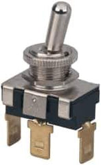 GC/Waldom - SPDT Heavy Duty On-On Toggle Switch - Quick Connect Terminal , Bat Handle Actuator, 3/4 hp at 125/250 VAC hp, 125 VAC at 20 A & 250 VAC at 10 A - USA Tool & Supply