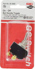 GC/Waldom - DPST Heavy Duty On-Off Toggle Switch - Screw Terminal, Bat Handle Actuator, 1-1/2 hp at 125/250 VAC hp, 277 VAC - USA Tool & Supply