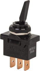 GC/Waldom - SPDT Medium Duty On-On Toggle Switch - Spade Terminal, Paddle Handle Actuator, 1/2 hp at 125/250 VAC hp, 125 VAC at 10 A & 250 VAC at 5 A - USA Tool & Supply