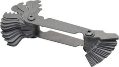 Value Collection - 51 Leaf, 4 to 84 TPI Range, Screw Pitch Gage - 60° Thread Angle - USA Tool & Supply
