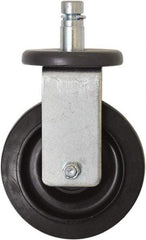Eagle MHC - 5" Diam x 1-1/4" Wide x 8-1/4" OAH Stem Mount Rigid Caster - Rubber, 300 Lb Capacity, Plain Bearing, 1" Round Stem - USA Tool & Supply