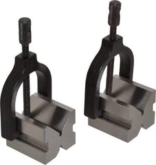 Value Collection - 14.29 to 1" Capacity, 90° Angle, Tool Steel V-Block - 1-3/4" Long x 1-19/32" Wide x 1-7/16" High, Sold as 2 Block Set - USA Tool & Supply