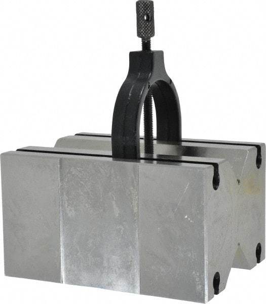 Value Collection - 31.75 to 2-1/8" Capacity, 90° Angle, Tool Steel V-Block - 4-7/8" Long x 3-1/2" Wide x 2-3/4" High, Sold as Matched Pair - USA Tool & Supply