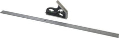 TESA Brown & Sharpe - 2 Piece, 24" Combination Square Set - 1/16, 1/32, 1/64 & 1/8" (4R) Graduation, Hardened Steel Blade, Hardened Steel Square Head - USA Tool & Supply