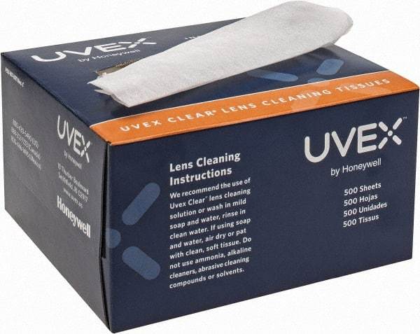 Uvex - 500 Antifog, Nonabrasive Lens Cleaning Tissues - Nonsilicone Cleaner - USA Tool & Supply