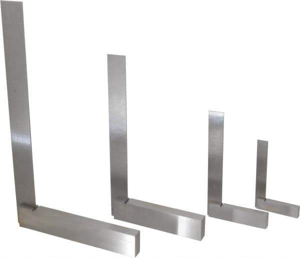 Value Collection - 4 Piece, 3, 4, 6-9/32, 8-1/4 Inch Base Length, 4, 6, 9, 12 Inch Blade Length, Square Set - Steel, Includes 4 Pc. Set of 4-12 Inches - USA Tool & Supply