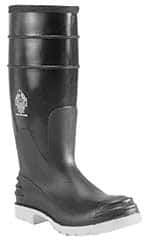 Dunlop Protective Footwear - Men's Size 7 Medium Width Steel Knee Boot - Black, Polyurethane, PVC Upper, 16" High, Puncture Resistant, Non-Slip - USA Tool & Supply